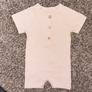 Cream Short Sleeve Baby Romper